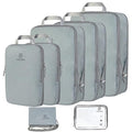 Lightweight Compression Packing Cubes for Suitcases (Gray / 7 Set)