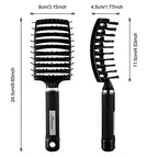 Hair Brush Curved Vented Detangler Brush Faster Blow Drying for Women (black)