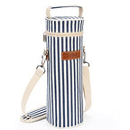 Single Wine Bottle Cooler Bag Carrier (Blue Stripe)