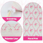 Laundry Bag Backpack for Dorm & Travel (Rose Bow)