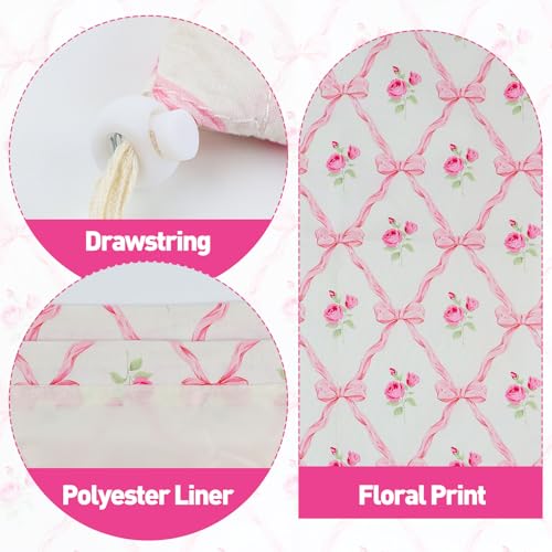 Laundry Bag Backpack for Dorm & Travel (Rose Bow)