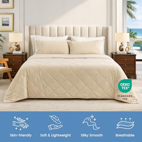 Cooling Blanket for Hot Sleepers Queen Size (Khaki / Queen (90" x 90"))