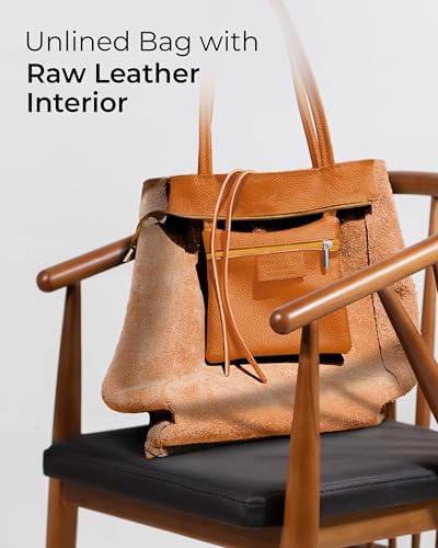 Genuine Italian Leather Tote Bag for Women (Orange)
