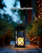 2 Pack 13'' Black Solar Lanterns (Black)