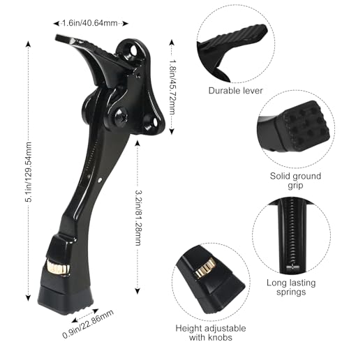Black Kick Down Door Stoppers for Bottom of Door (Black / 4 inch x 1pack)
