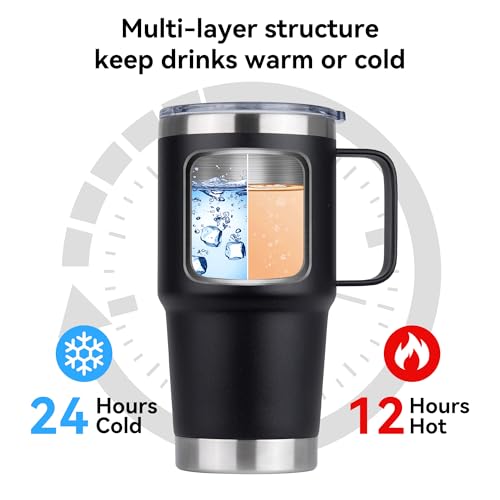 20oz Tumbler Bulk with Lid (Black / 20 Ounces-6)