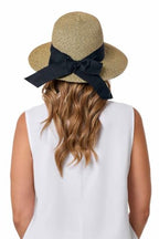 Women's Sun Hat with Ribbon (One Size / Coffee Multi)