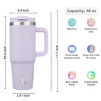 40 oz Insulated Tumbler Water Bottle with Handle (40 Ounces / Wisteria)