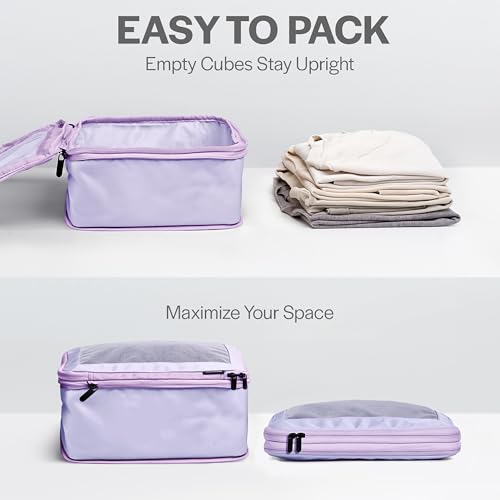 Compression Packing Cubes for Travel (4-Pack / Purple)