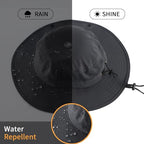 UPF50+ Mens Sun Hat Wide Brim Bucket Hat Womens UV Protection Sunshade Beach Hat Light Weight Cowboy Fishing Hat Dark Grey (One Size / Dark Grey)