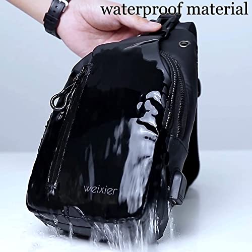Waterproof Sling Bags Mens Anti (Grey)
