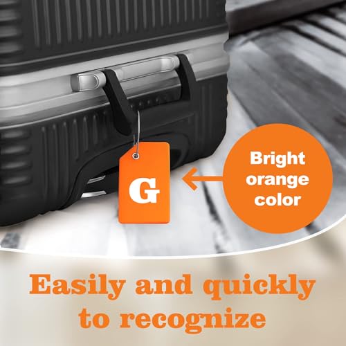 8 Pack Initial Luggage Tags for Suitcases Airplane Travel Essentials (Colorful / Letter G)
