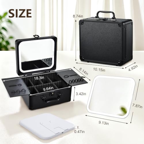 Makeup Bag with LED Mirror (Black)