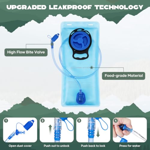 Lightweight Hydration Hiking Backpack with 3L Water Bladder (1.Black / 3L Bladder)