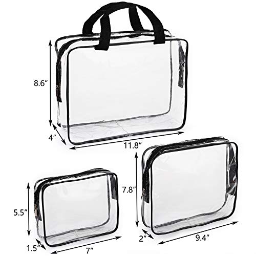 Set of 9 Clear Makeup Bags