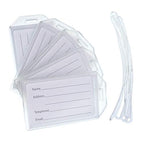 Bulk 50 Pack Premium Rigid Airline Luggage Tag Holders with 6" Worm Loops (50 Pack / Clear)