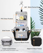 Hanging Toiletry Bag for Men and Women (Black / Large)