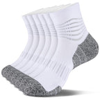 Ankle Compression Socks for Men Athletic Running Socks with Cushioned Support 3 Pairs (Small / Cushioned‑white(3 Pairs))