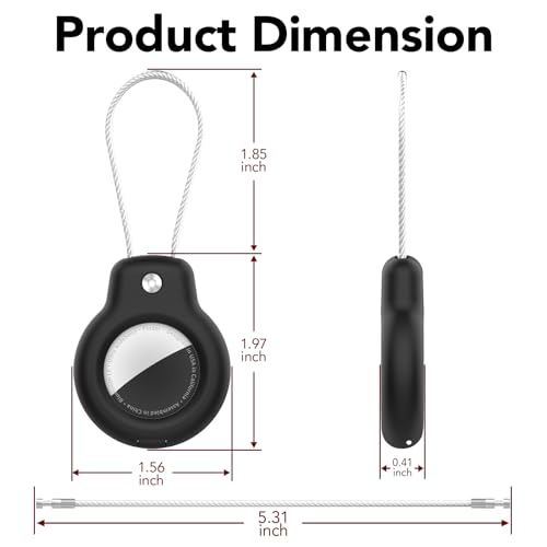 for AirTag Holder Keychain (Black/Grey/Orange/Yellow)