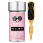 Slick Back Hair Brush & Wax Stick Set for Slick Back Hair (Bristle Brush & Wax Stick-2pcs)