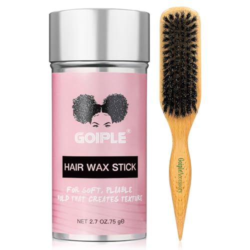 Slick Back Hair Brush & Wax Stick Set for Slick Back Hair (Bristle Brush & Wax Stick-2pcs)