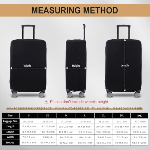 Travel Luggage Cover Suitcase Protector Scratch (Black / 19-21 inch)