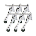 6 Stoppers Kickdown Door Stop for Bottom of Door (Chrome / 4 INCH X 6 PACK)