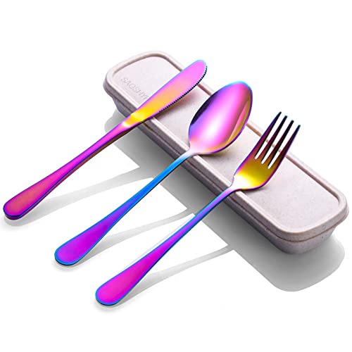Travel Utensils with Case (Rainbow1)