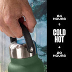 Recycled Stainless Steel Explorer with Insulated Lid and Handle (40 Ounces / Green Jasper)