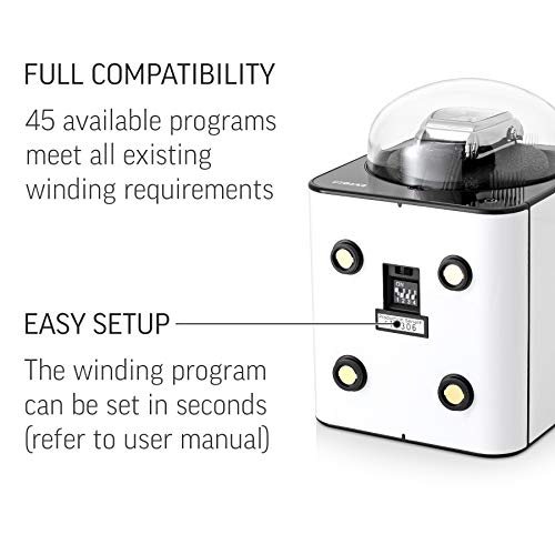 Watch Winder for Automatic Watches with Vertical Rotor Stop (White)