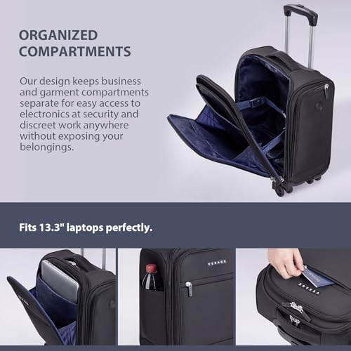 Underseat Carry On Luggage with Wheels (Black / Basic Underseat)