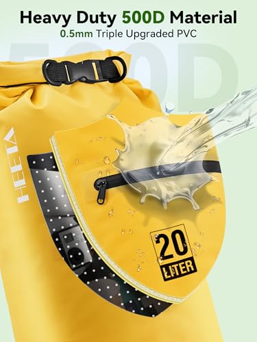 Waterproof Dry Bag Backpack with Zippered Pocket (Yellow / 40L)