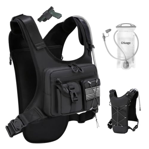 USA Patent Running Hydration Vest Backpack (Black / Standard)