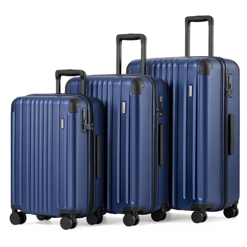 Luggage Set Light and Durable Hardshell (Navy Blue2.0 / 3-Piece Set (20/24/28))