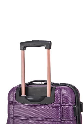 Melbourne Hardside 2 Piece Expandable Spinner Wheel Luggage Set (Purple / 2 Piece (20"/14" Tote))