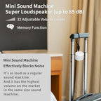 Mini Portable Sound White Noise Machine Baby Patter for Sleep with 30 Soothing Sounds for Baby Kids Adults 32 Volume Levels Sleep Soother Auto (White)