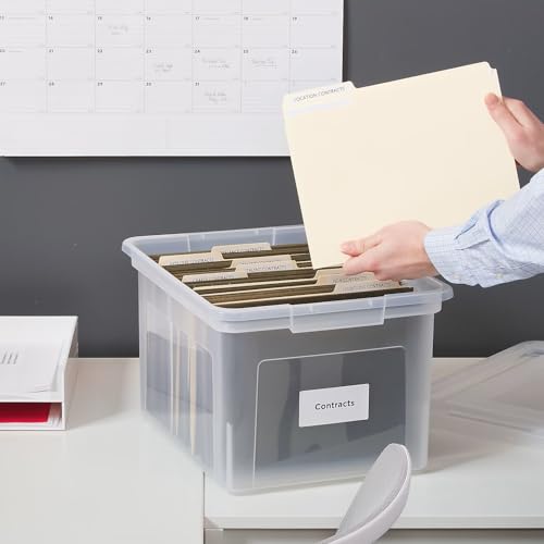 Plastic File Box with Snap Lid (Clear)
