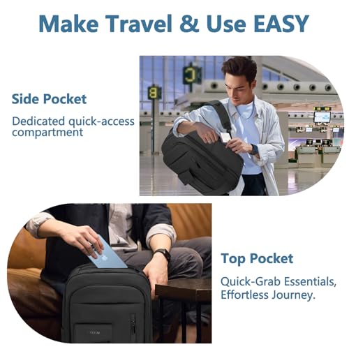 Backpack for Men Business Travel Laptop Backpack with USB Charger Lightweight Anti (15.6MAX" / With Pocket / Black)