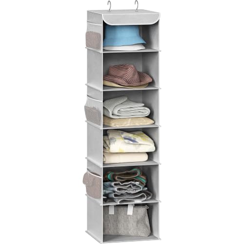 6 Shelf Hanging Closet Organizer (6 Shelf / Grey)