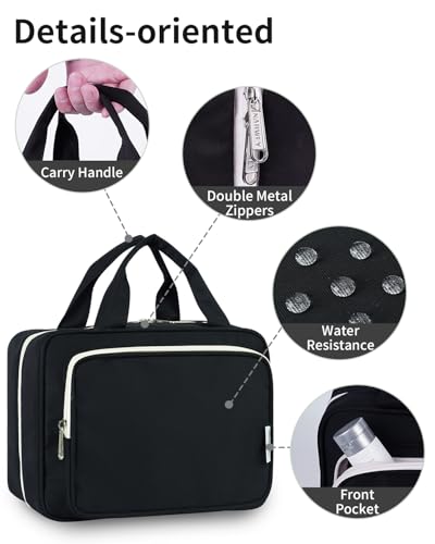 Hanging Toiletry Bag for Women (A-Black / Medium)