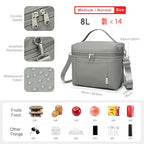NOL 8L Insulated Lunch Bag for Women (Cool Gray / Medium (8 Liters))