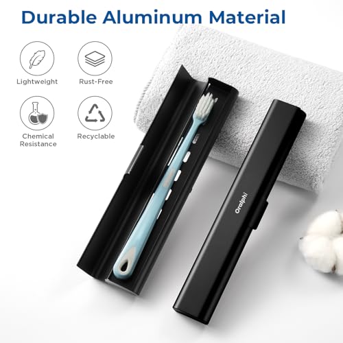 Aluminum Toothbrush Travel Case (Black / 1 Pack (Standard))