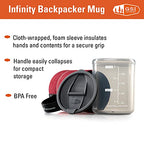 Backpacker Neoprene Mug I Infinity Lightweight BPA (Heathered Red)