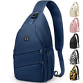 Crossbody Bags for Women Men Trendy Sling Bag Backpack Chest Bag (Large / Navy Blue)