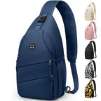 Crossbody Bags for Women Men Trendy Sling Bag Backpack Chest Bag (Large / Navy Blue)