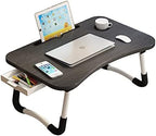 Home Office Lap Desk with Storage Drawer, Cup and Phone Holder, Laptop Bed Tray by VebaCidi