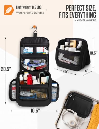 Hanging Travel Toiletry Bag (Black)