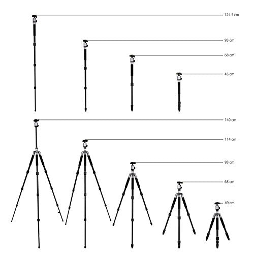 Camera Tripod 55 Inch Aluminum Ball Head Quick Release Plate Professional Camera Tripod for Travel Tripod Max Load Up to 17.6lbs (CT-4A-US / 55" CT-4A (Aluminum))