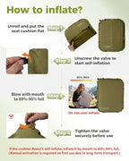 Inflatable Seat Cushion (XL - 1 Pack Olive)