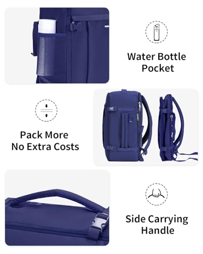 18" Travel Backpack Airlines Approved Personal Item Bag Women Navy (Navy Blue / 18 inch underseat)